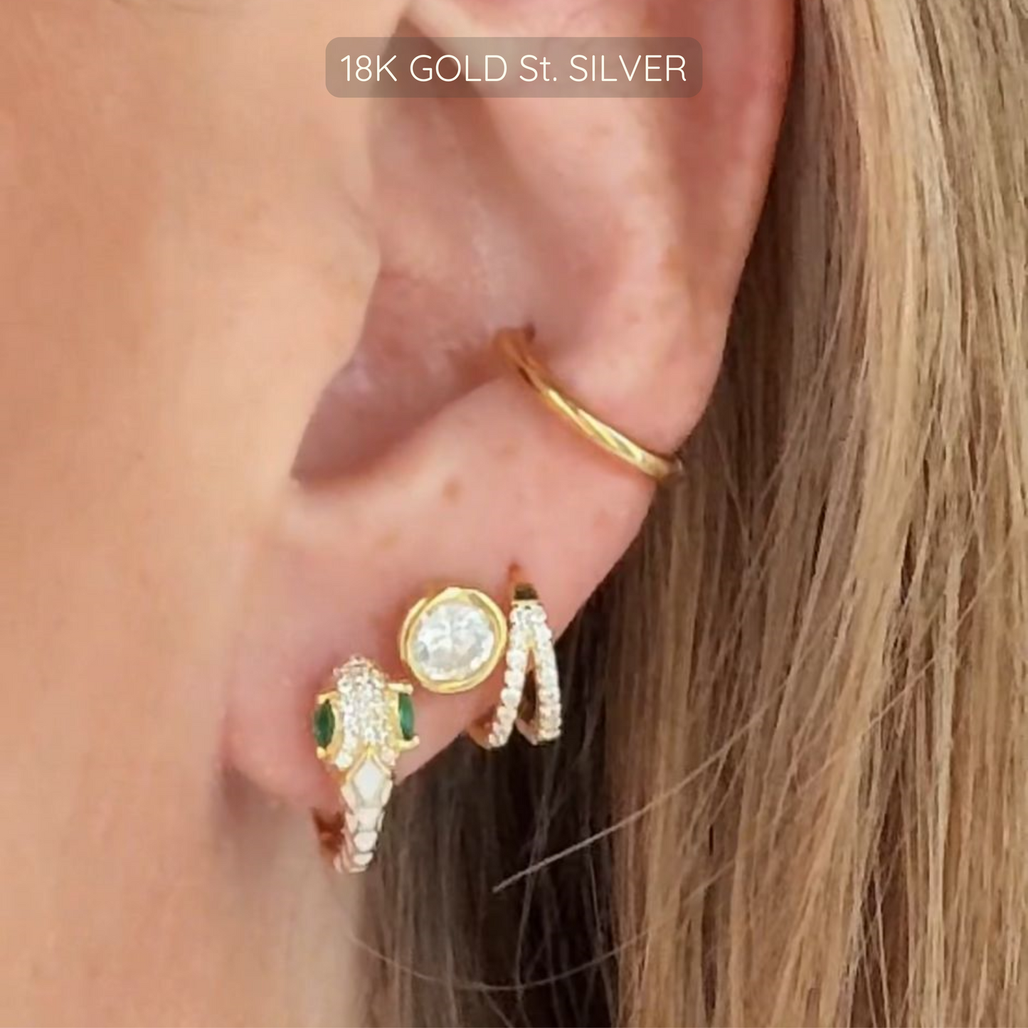 Taylor Hoops - 18k Gold Plated 925 Sterling Silver