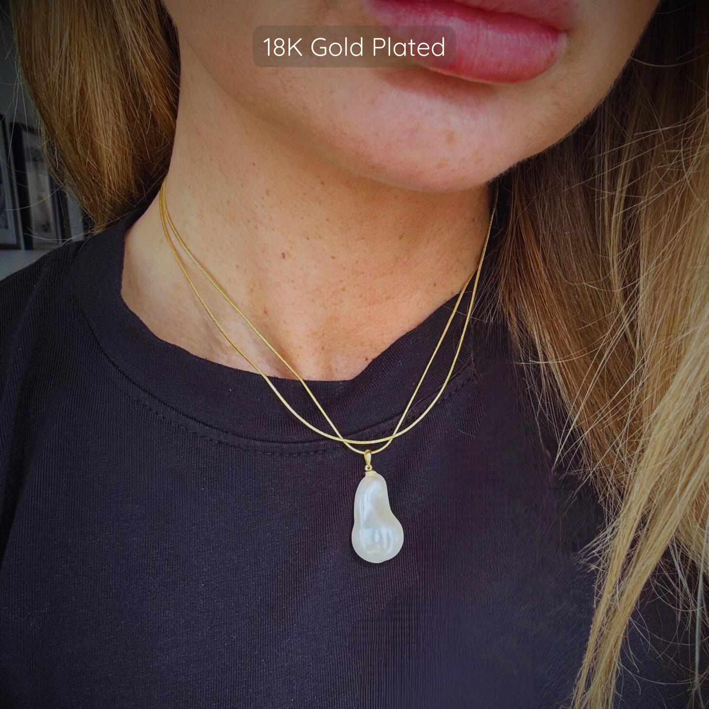 Marie Pearl Necklace - 18k Gold Plated