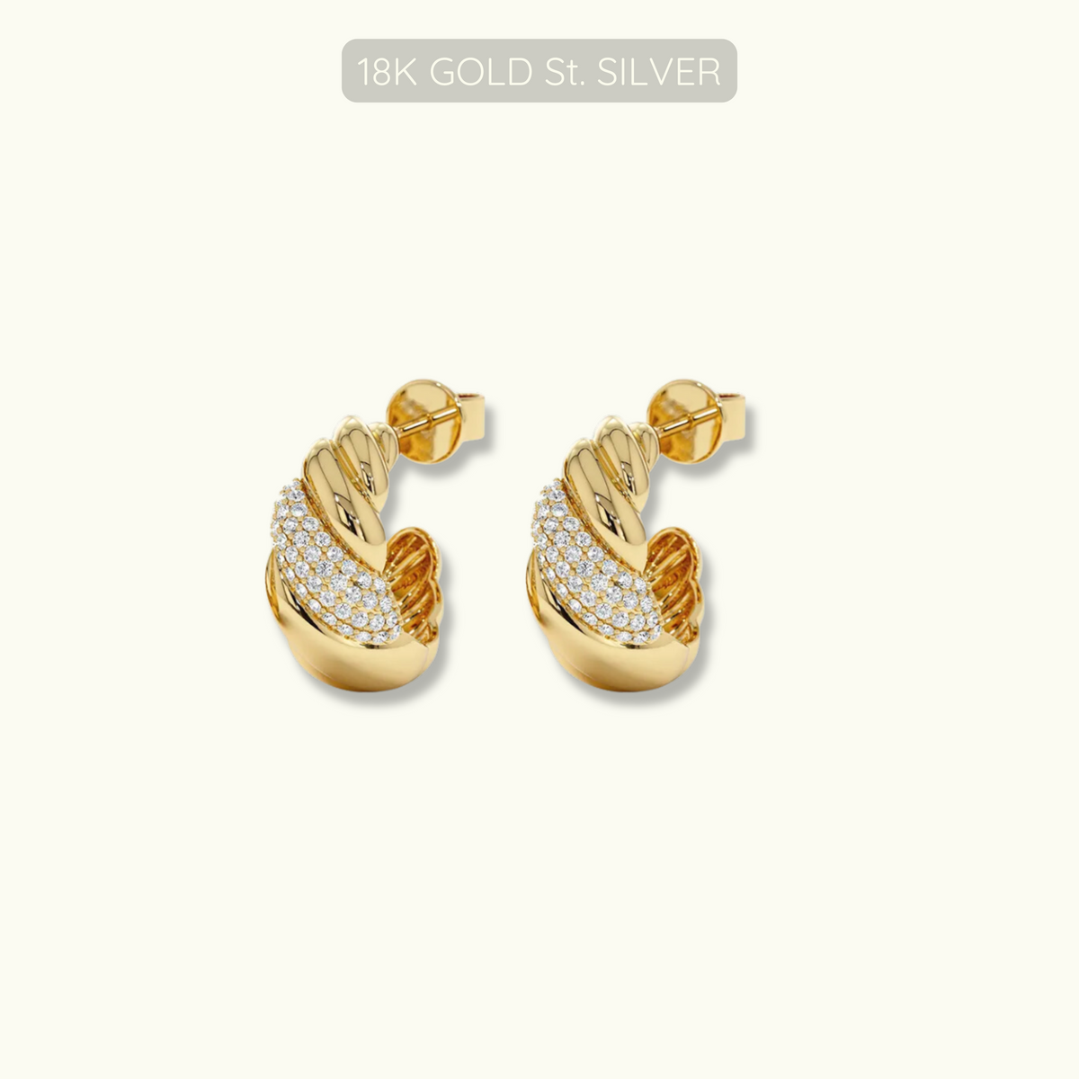 Baker Hoops - 18k Gold Plated Sterling Silver