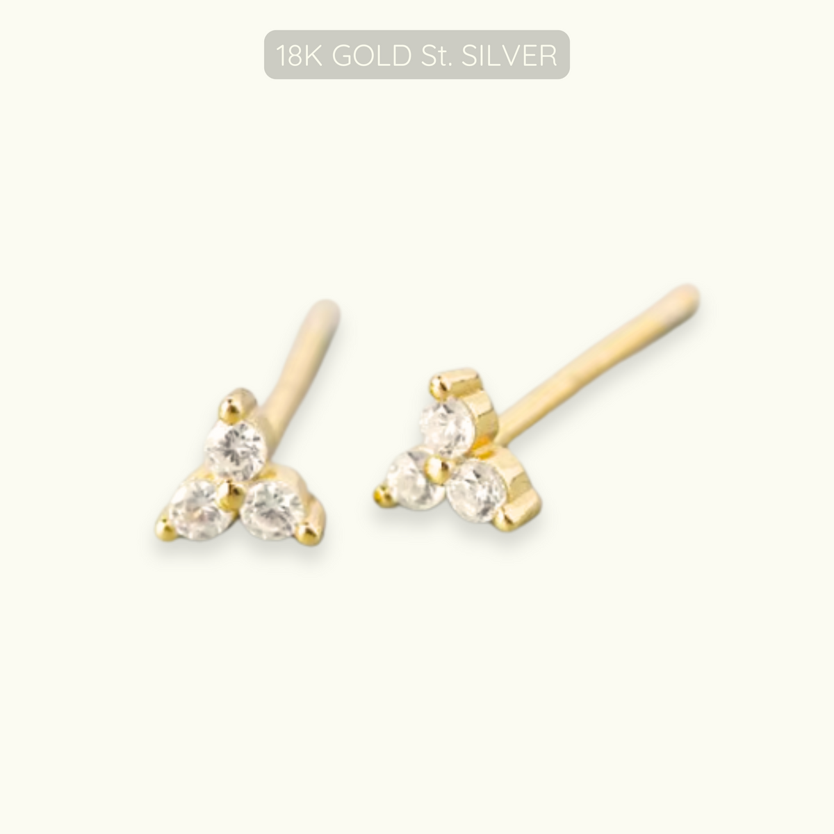 Clover Studs - 18k Gold Plated 925 Sterling Silver