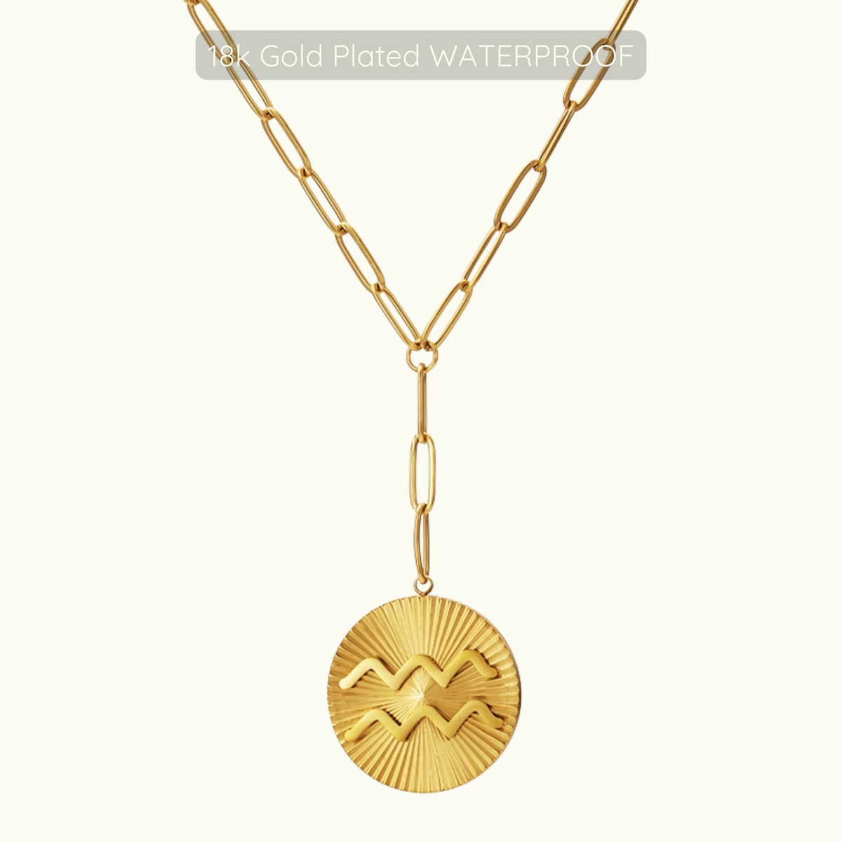 Updated Symone Zodiac Necklace - Waterproof - 18k Gold Plated PVD Plated