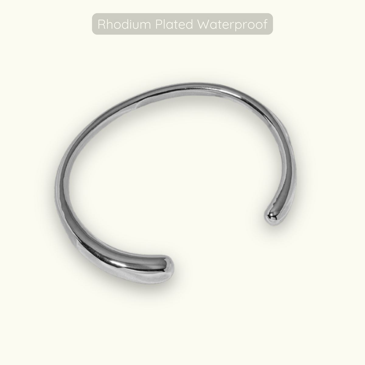 Delia Bangle - Rhodium Plated - Waterproof