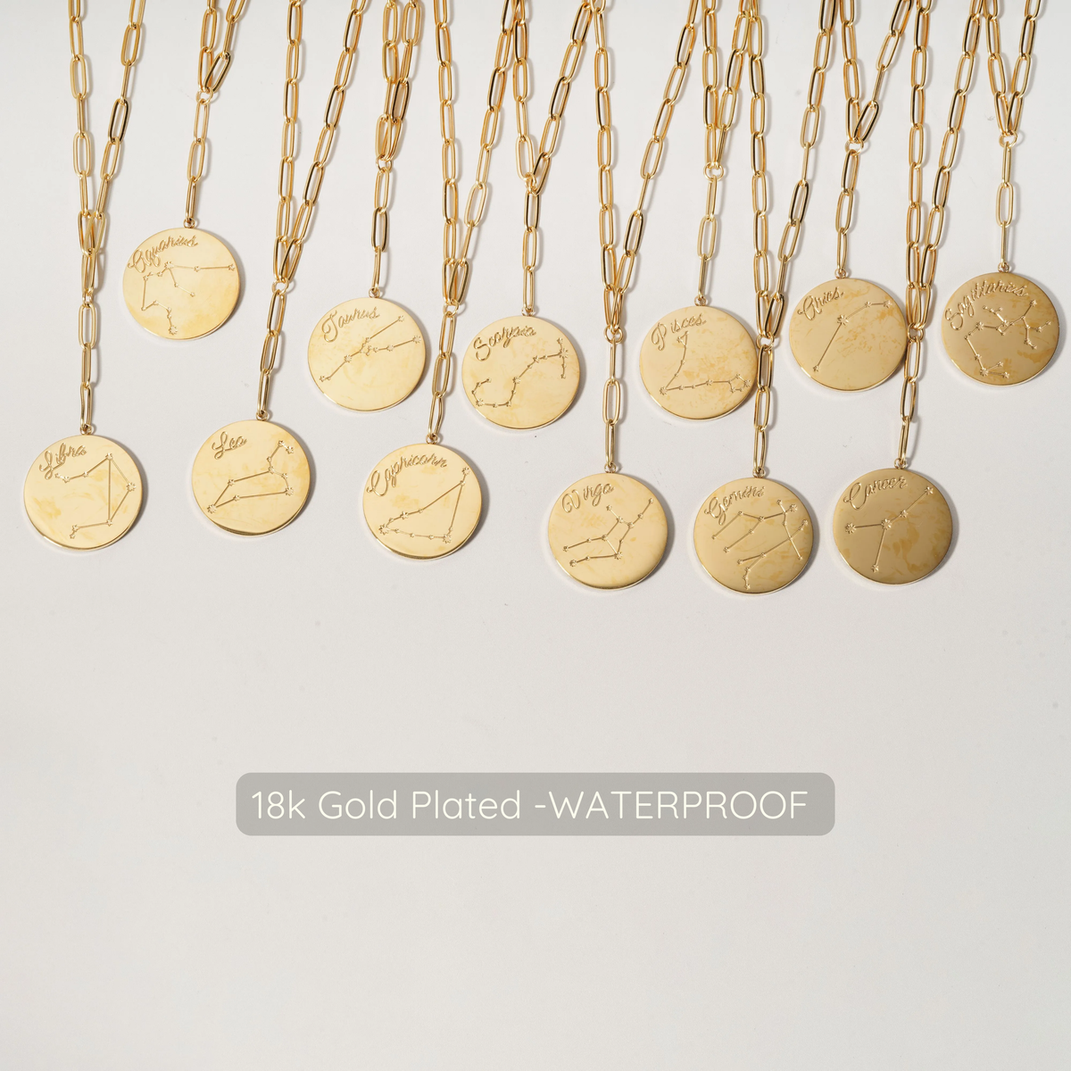 Updated Symone Zodiac Necklace - Waterproof - Silver Plated PVD Plated