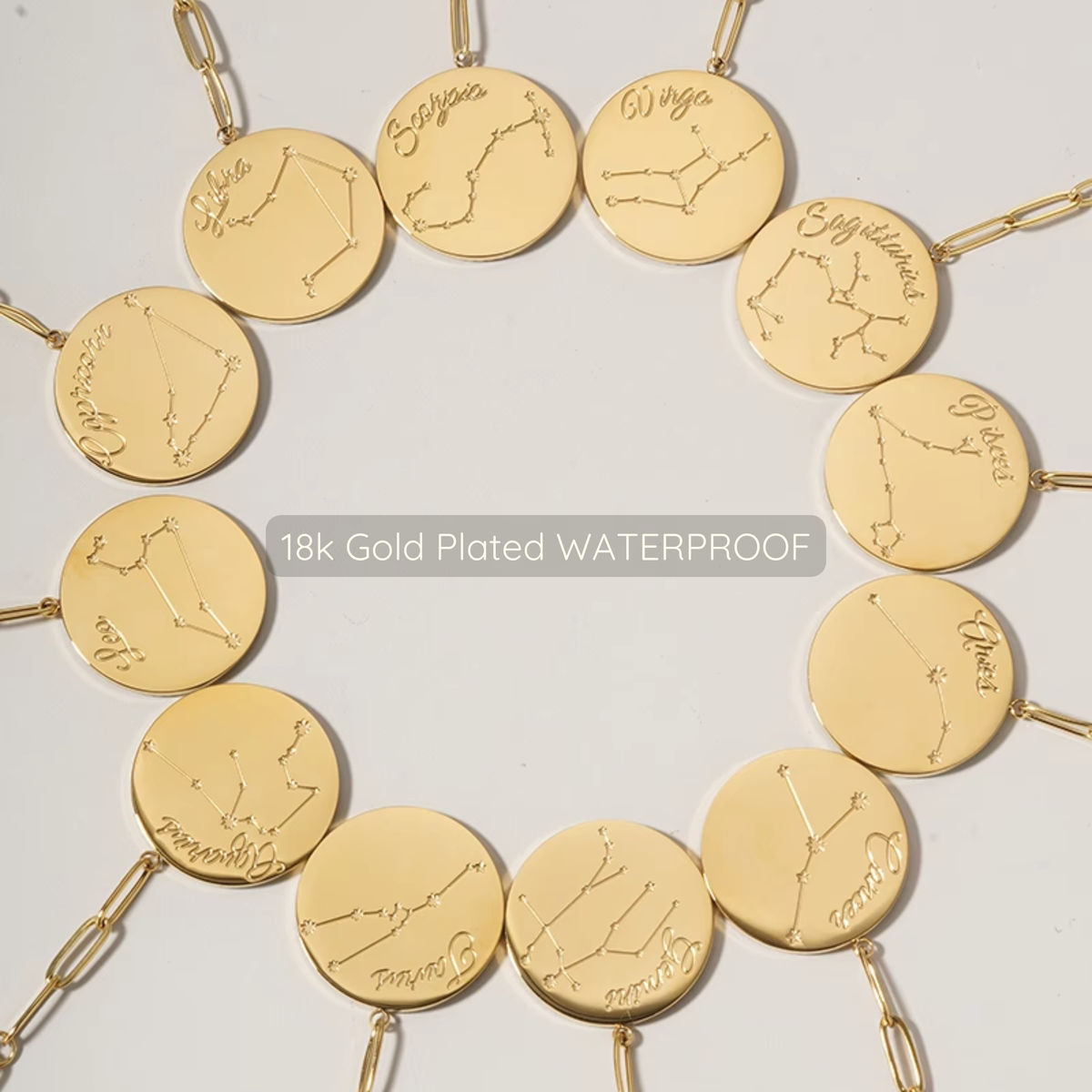 Updated Symone Zodiac Necklace - Waterproof - Silver Plated PVD Plated