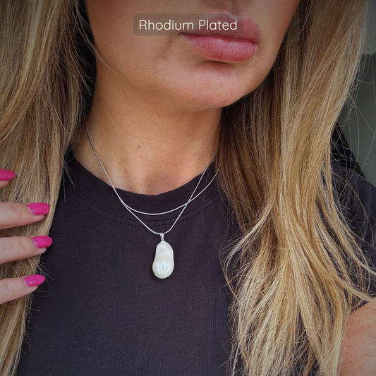 Marie Pearl Necklace - Silver