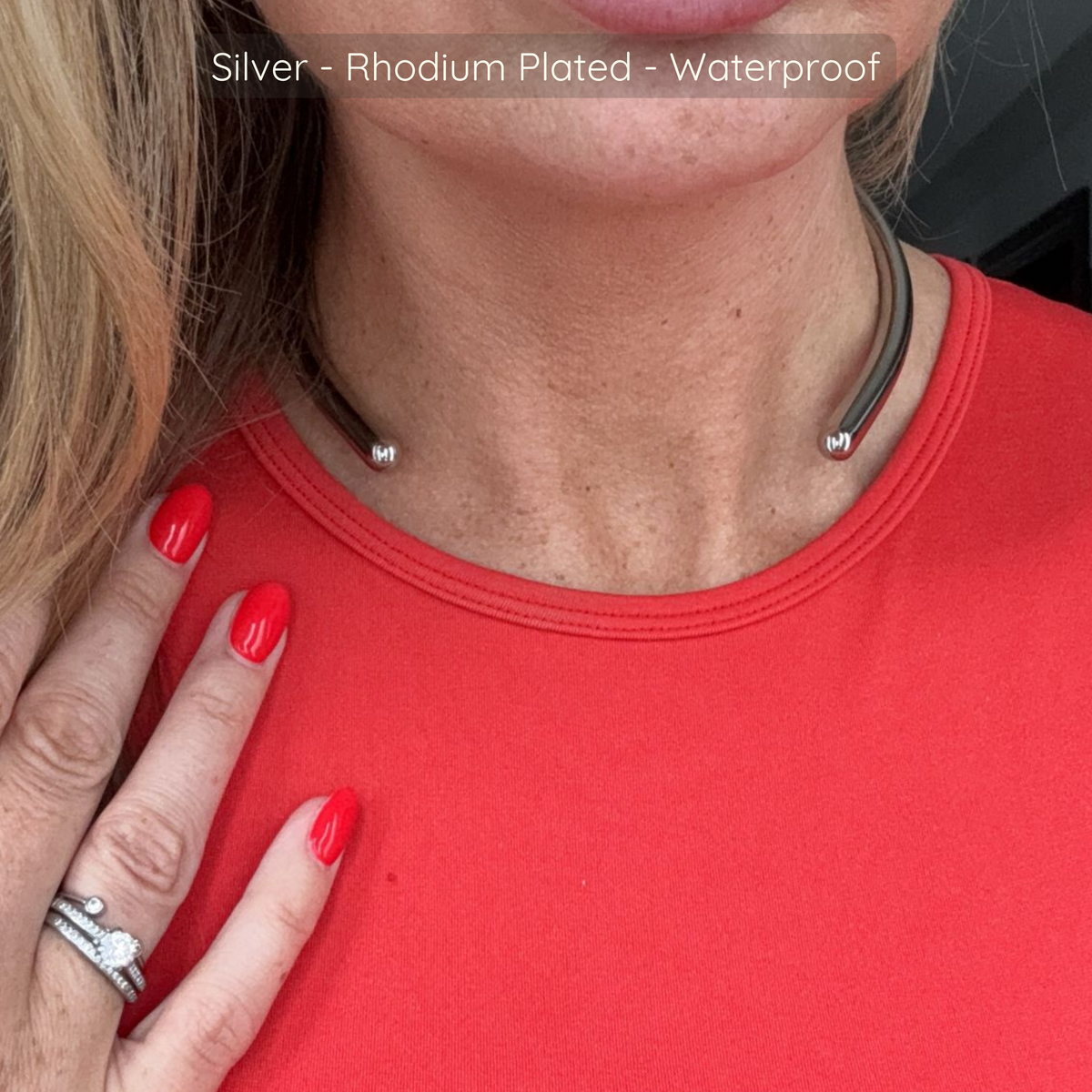 Delia Choker - Silver - Rhodium Plated - Waterproof