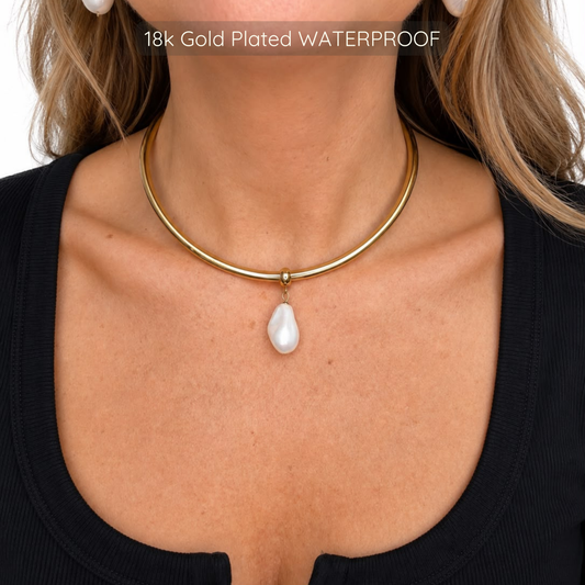 Marie Pearl Choker Bracelet - 18k Gold Plated - WATERPROOF