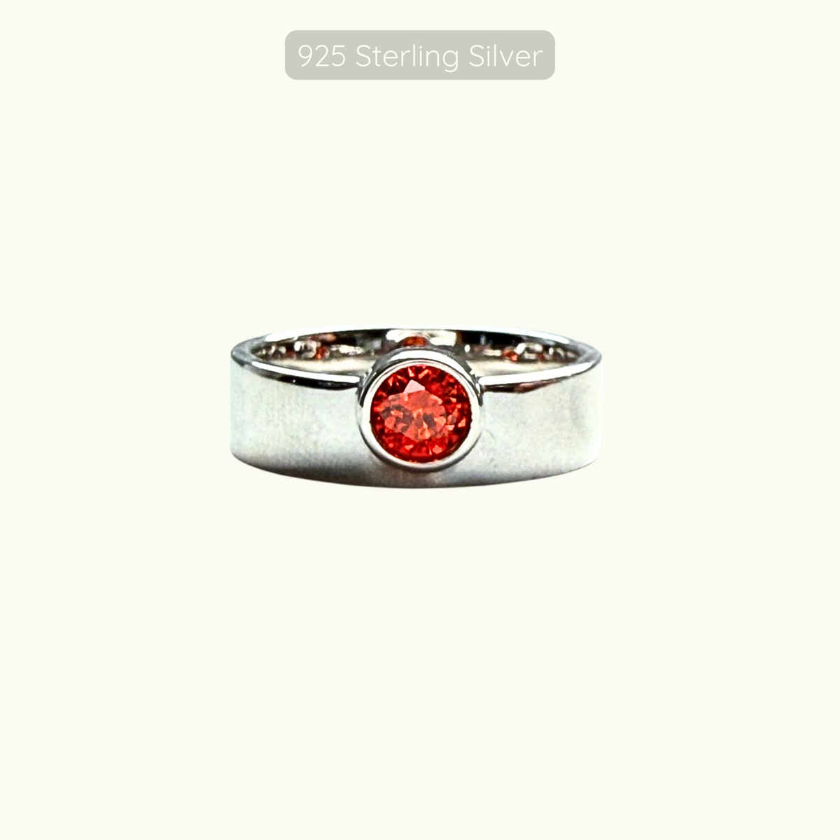 Niamh Garnet Ring - 925 Sterling SIlver