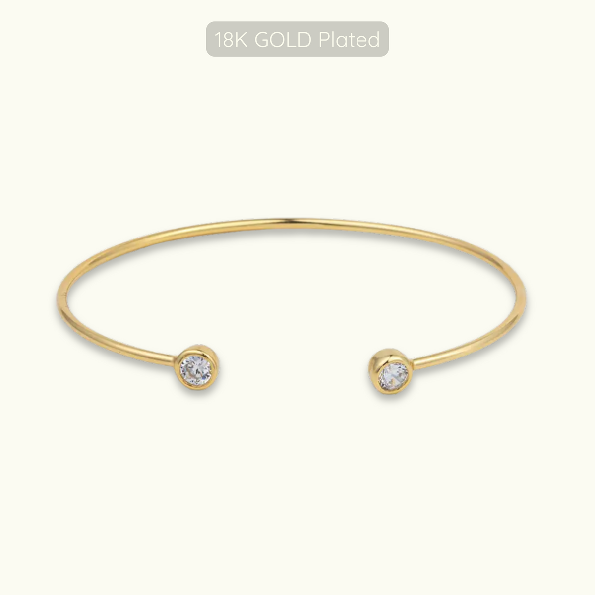 Olivia Bangle - 18k Gold Plated - Waterproof