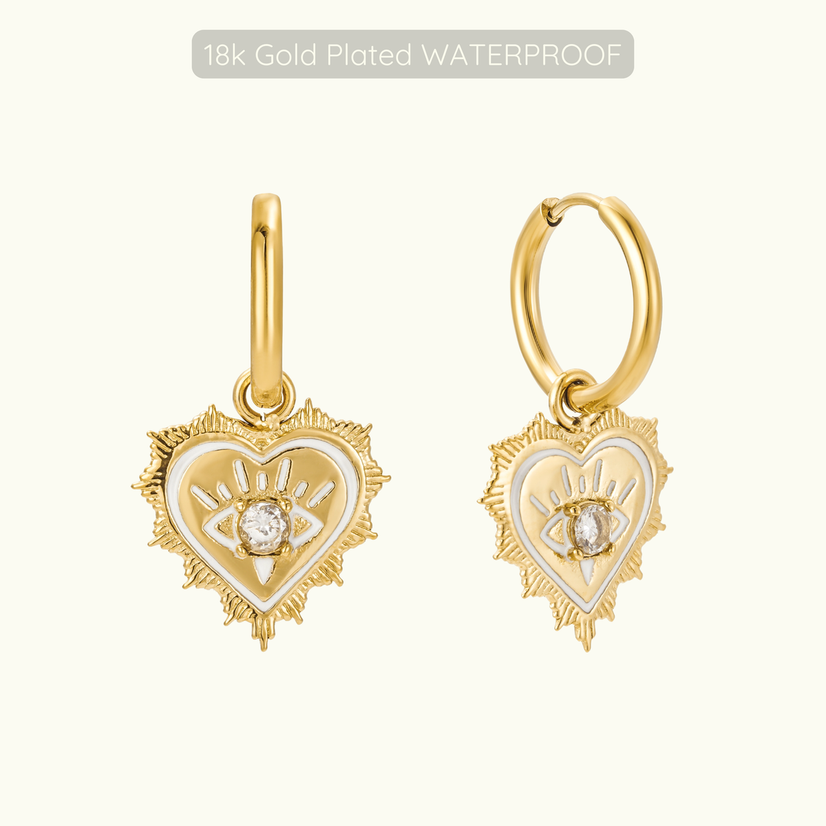Sabrina Hoops - 18k Gold Plated WATERPROOF
