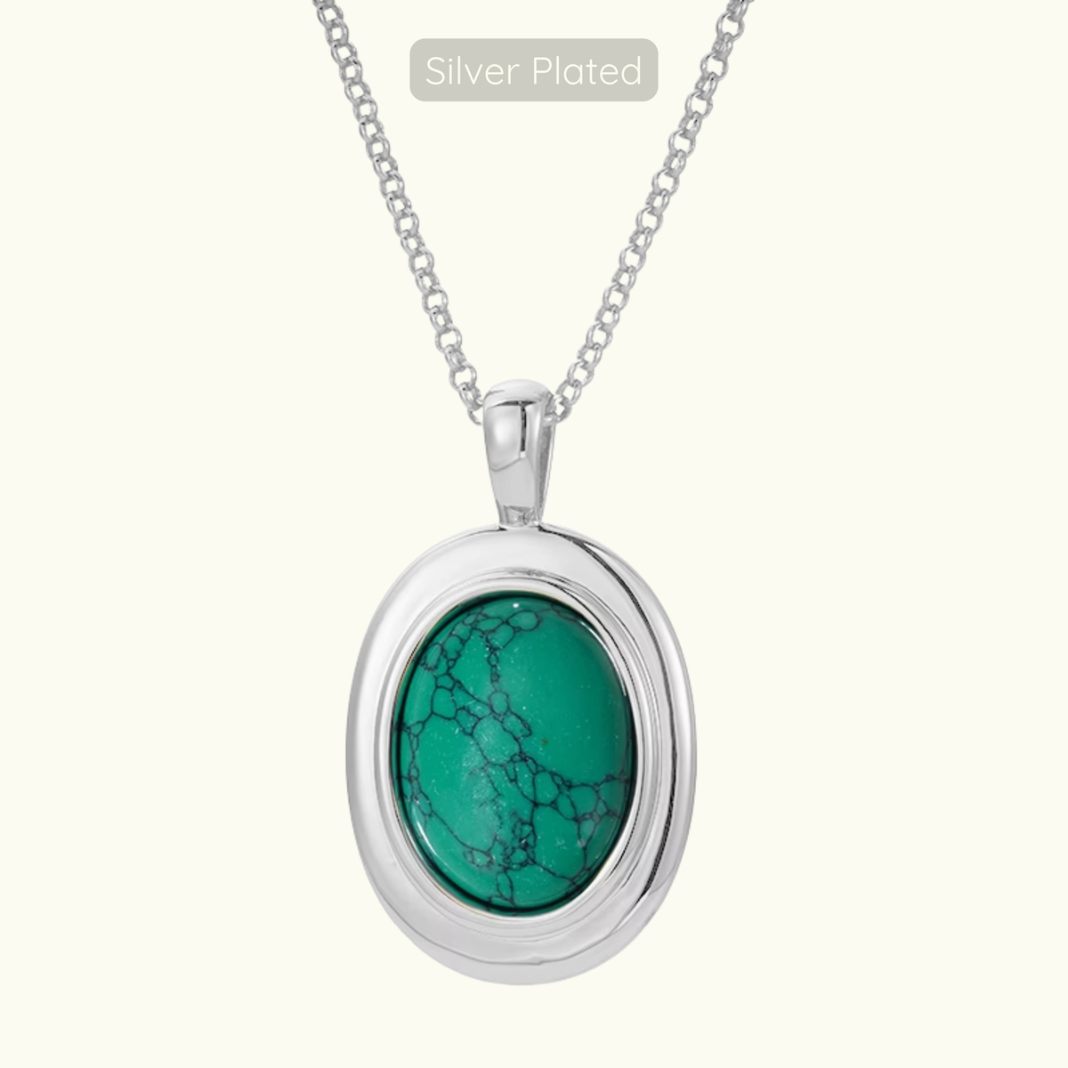 Stevie Necklace - Turquoise - Silver Plated