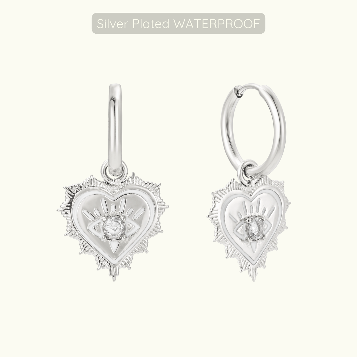 Sabrina Hoops - Silver Plated WATERPROOF