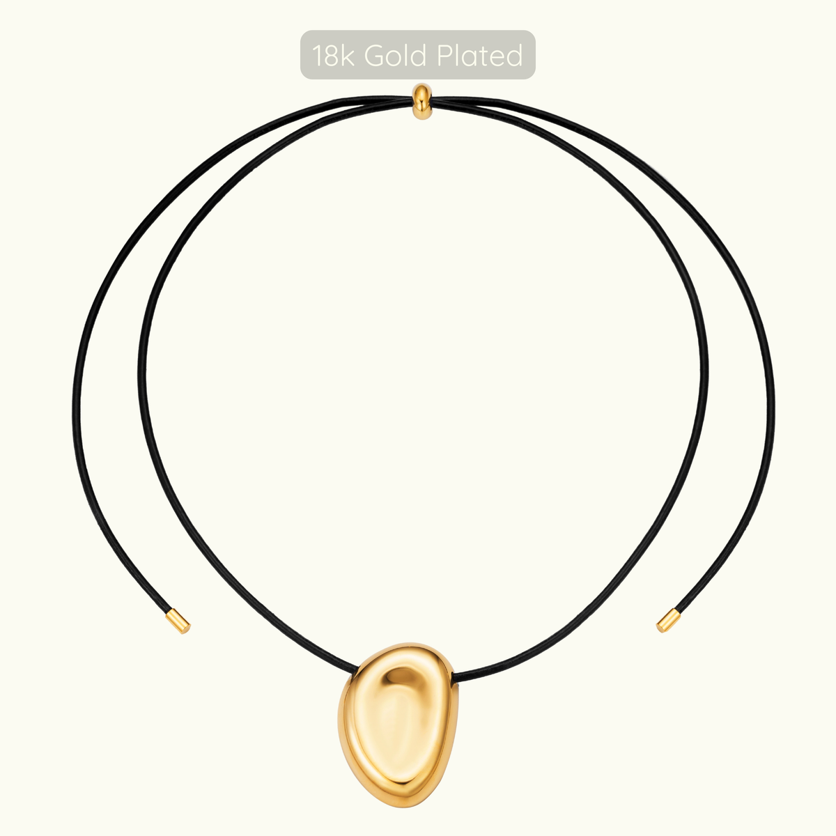 Pebble Necklace - 18k Gold Plated