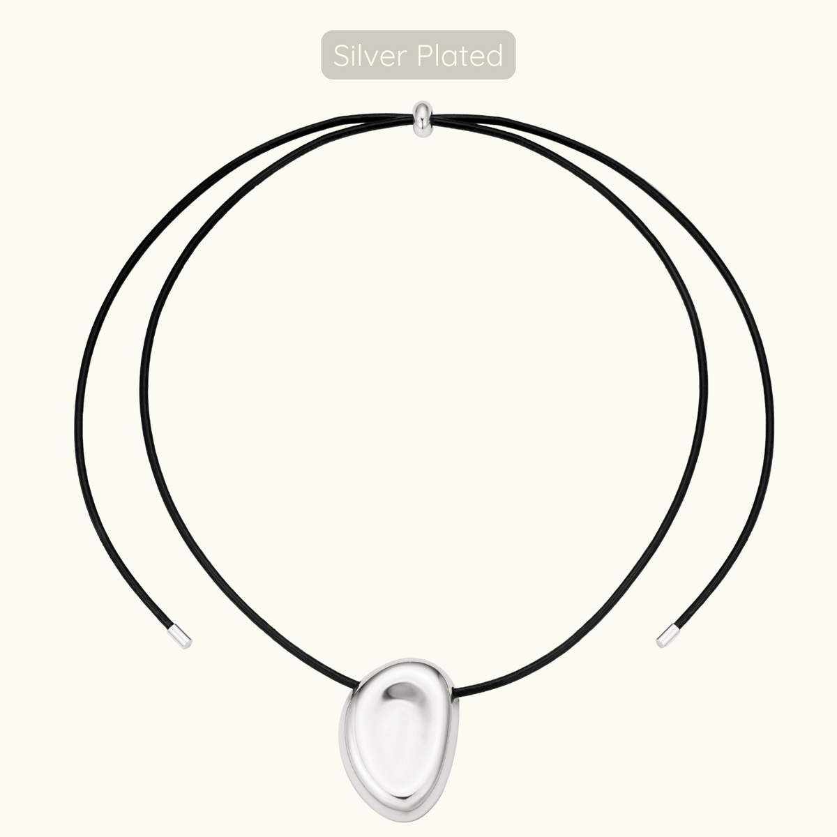 Pebble Necklace - Silver Plated