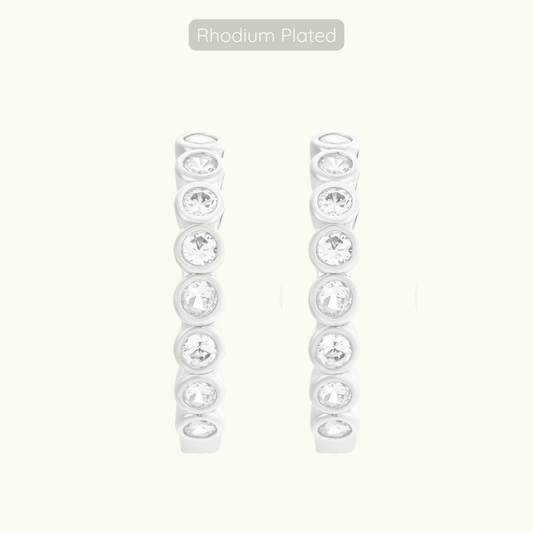 Sofia Hoops - Rhodium Plated