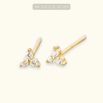 Clover Studs - 18k Gold Plated 925 Sterling Silver