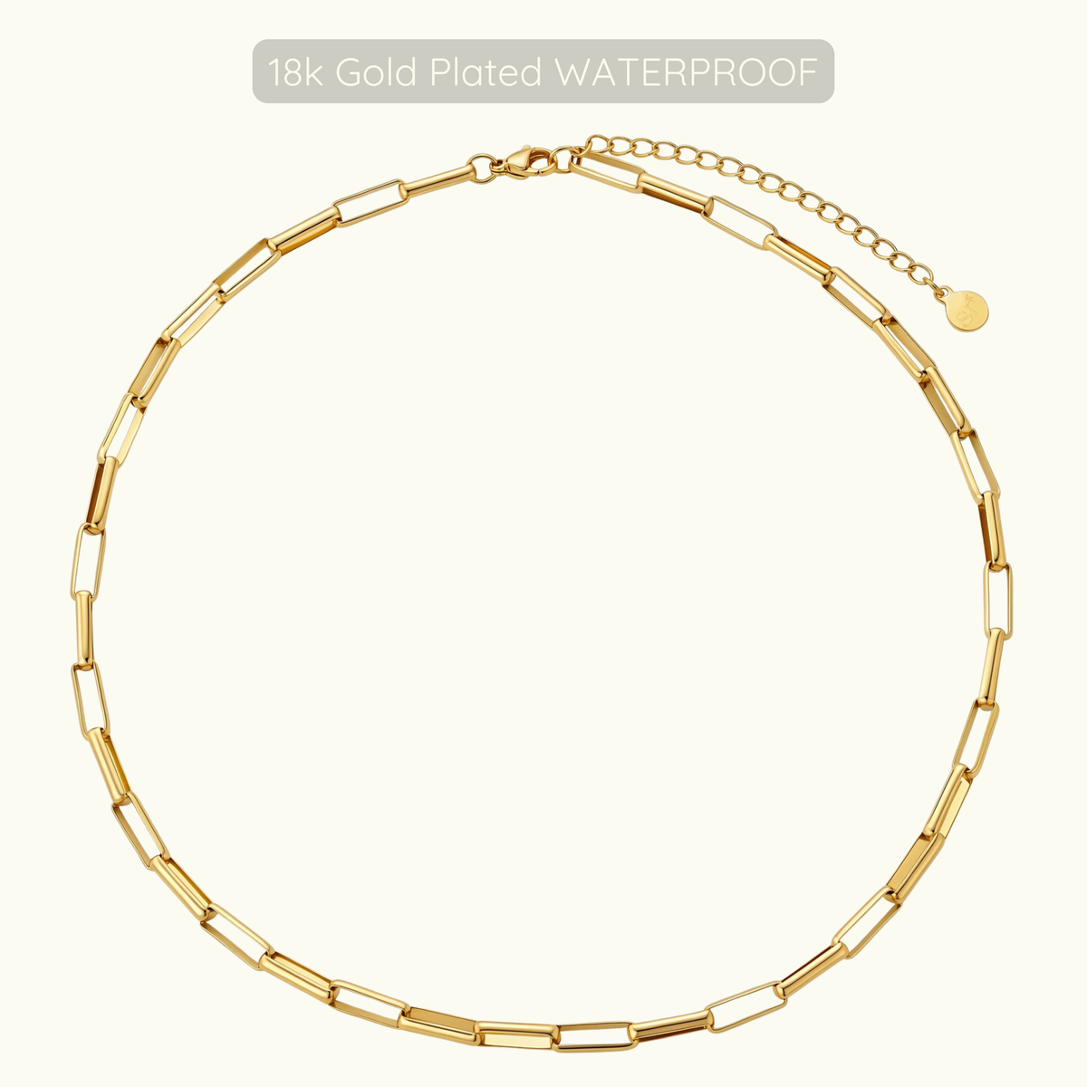 Brandy Halo Necklace - 18k Gold Plated - Waterproof