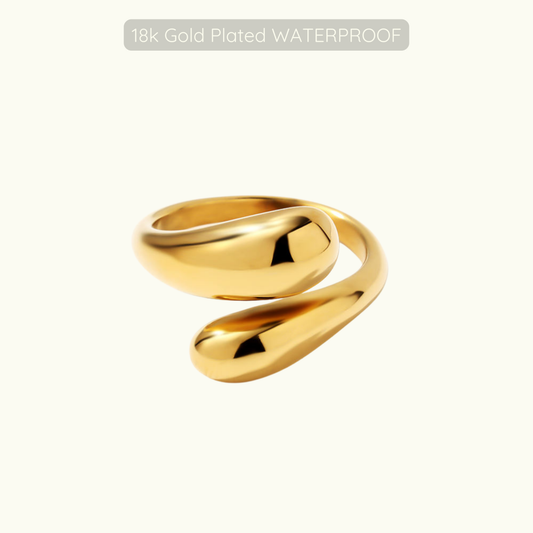 Delia Adjustable Ring - 18k Gold Plated - Waterproof