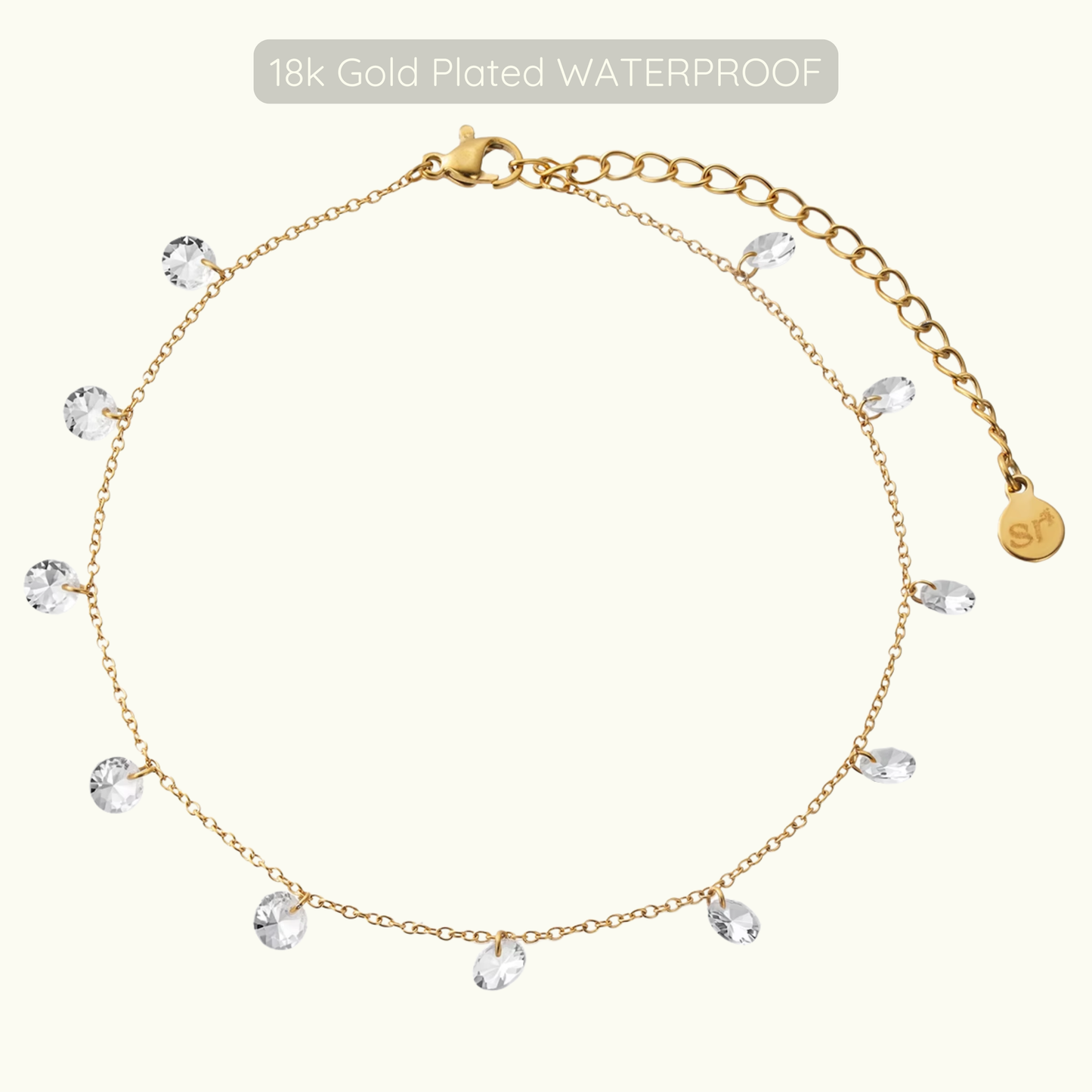 Elizabeth Anklet - 18k Gold Plated - Waterproof