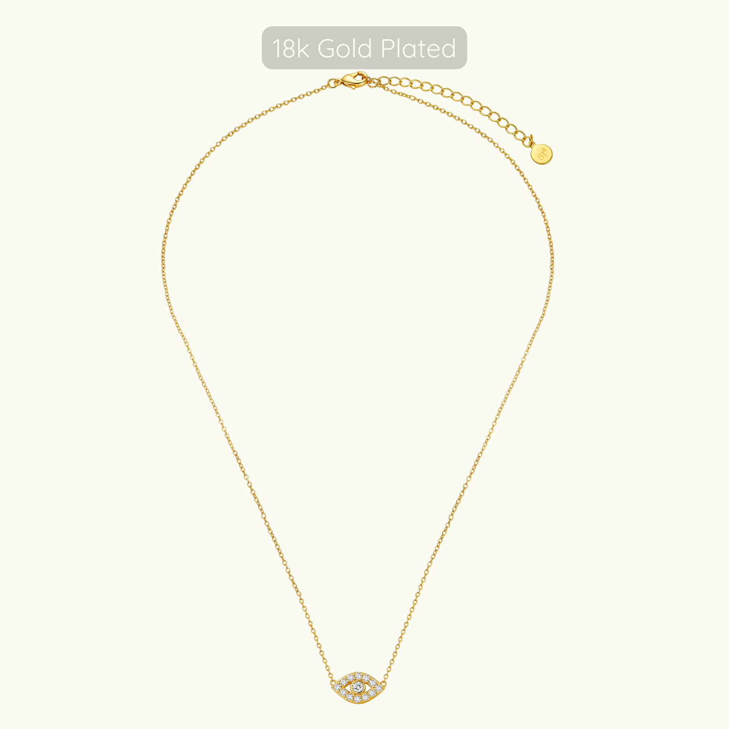 Evil Eye Necklace - 18k Gold Plated