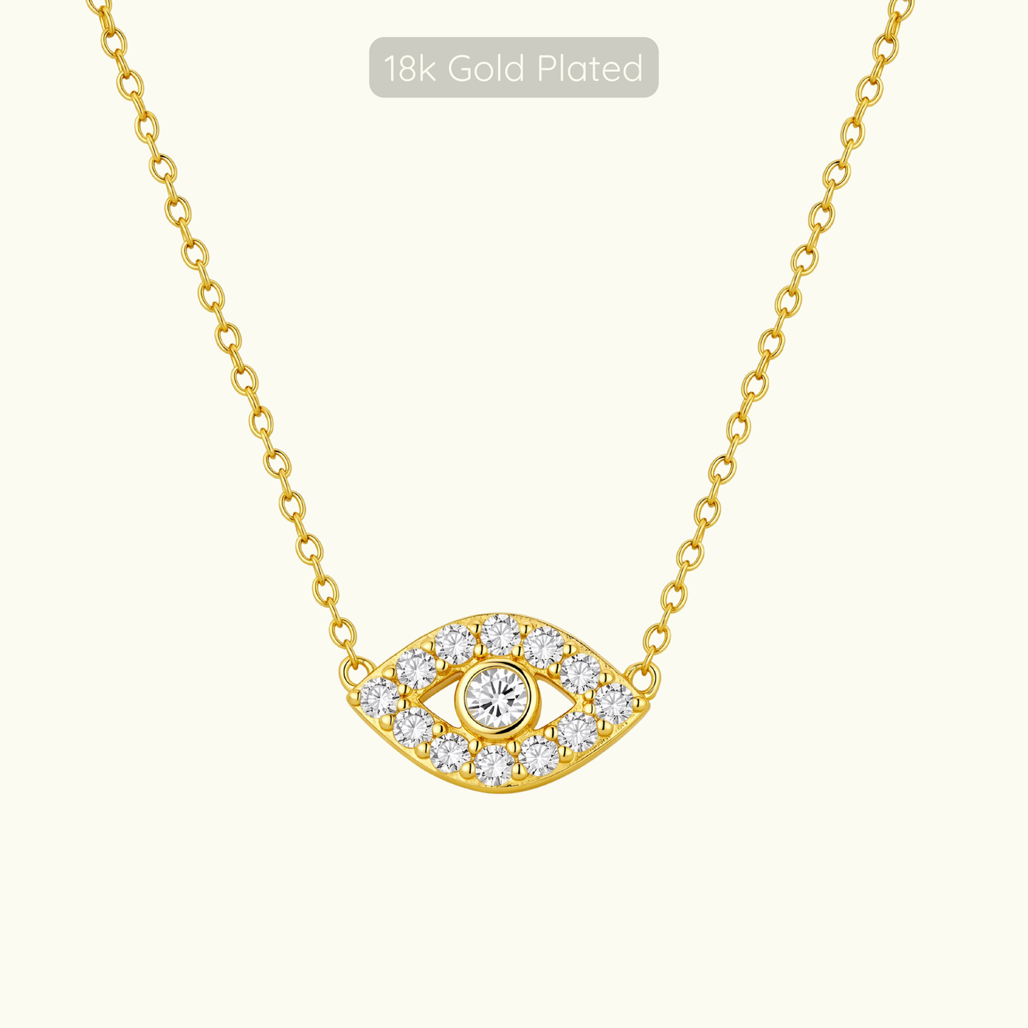 Evil Eye Necklace - 18k Gold Plated