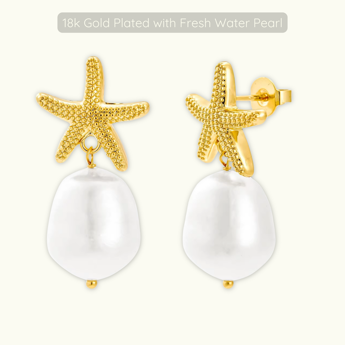 Frankie Pearl Earring - 18k Gold Plated