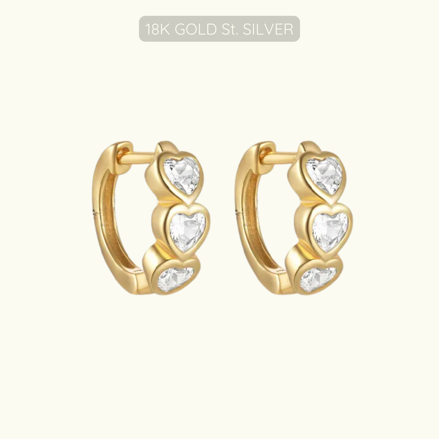 Jennifer Huggies - 18k Gold Plated 925 Sterling Silver