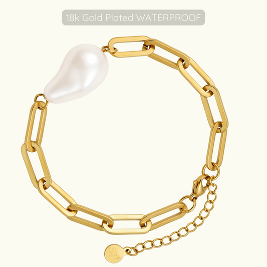 Marie Pearl Bracelet - 18k Gold Plated - WATERPROOF