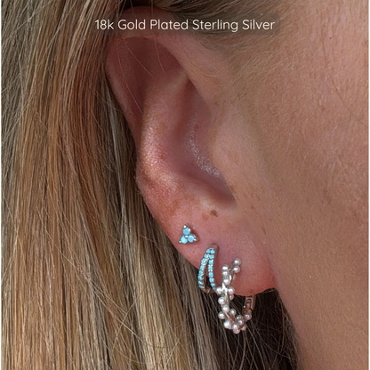 Clover Studs - Turquoise - 925 Sterling Silver
