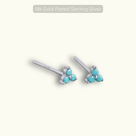 Clover Studs - Turquoise - 925 Sterling Silver