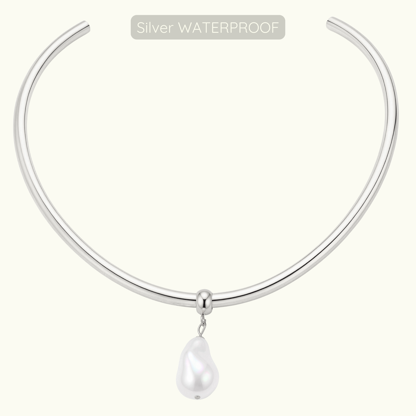 Marie Pearl Choker Bracelet - Silver - WATERPROOF