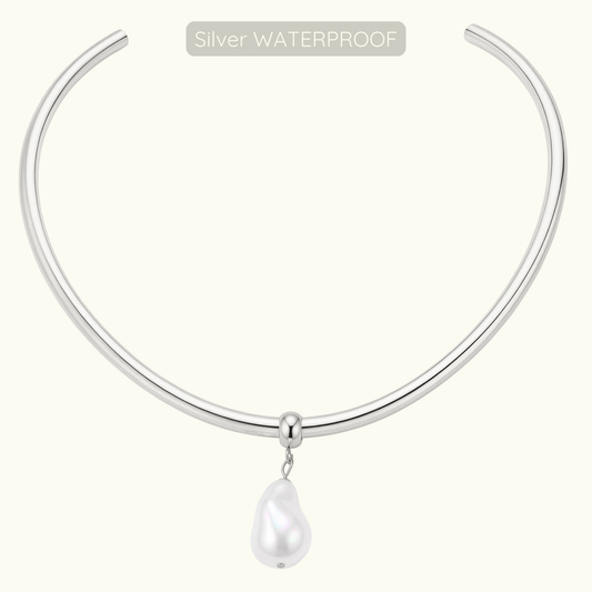 Marie Pearl Choker Bracelet - Silver - WATERPROOF