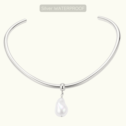 Marie Pearl Choker Bracelet - Silver - WATERPROOF