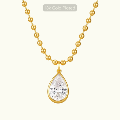 Michelle Teardop Charm Necklace - 18k Gold Plated