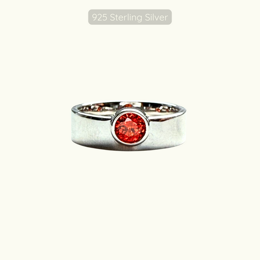 Niamh Garnet Ring - 925 Sterling SIlver