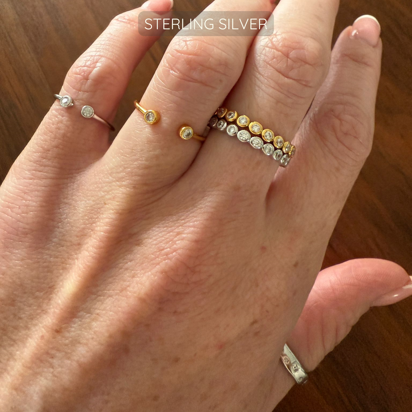 Olivia Adjustable Ring - 925 Sterling Silver