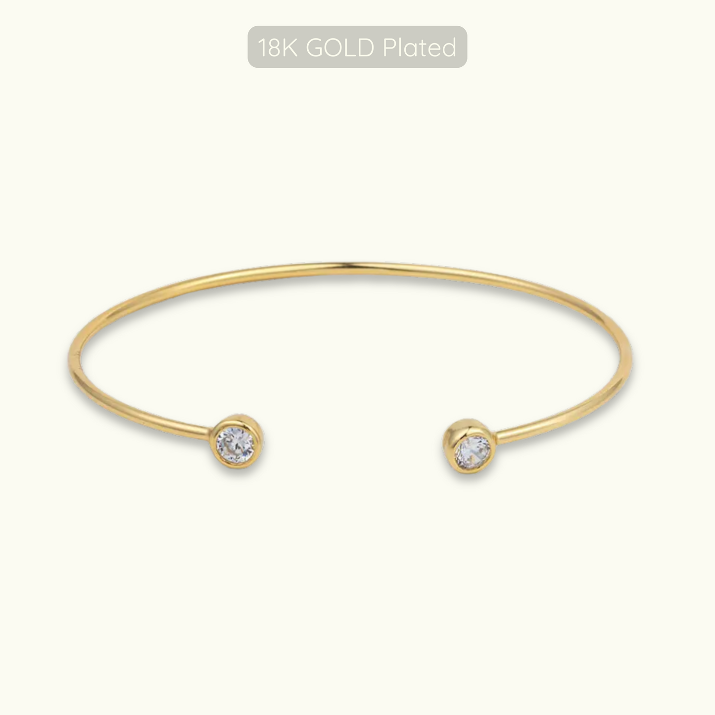Olivia Bangle - 18k Gold Plated