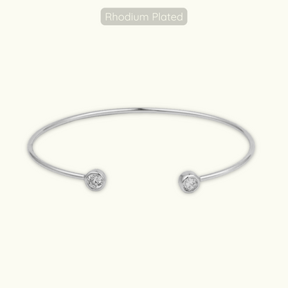 Olivia Bangle - Rhodium Plated