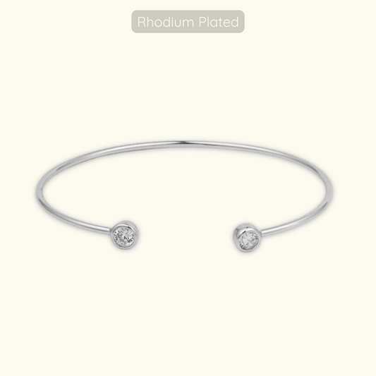 Olivia Bangle - Rhodium Plated