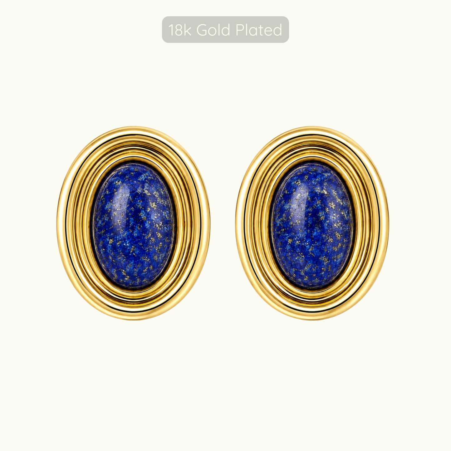Phyllis Studs - 18k Gold Plated - Sodalite