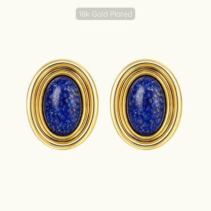 Phyllis Studs - 18k Gold Plated - Sodalite
