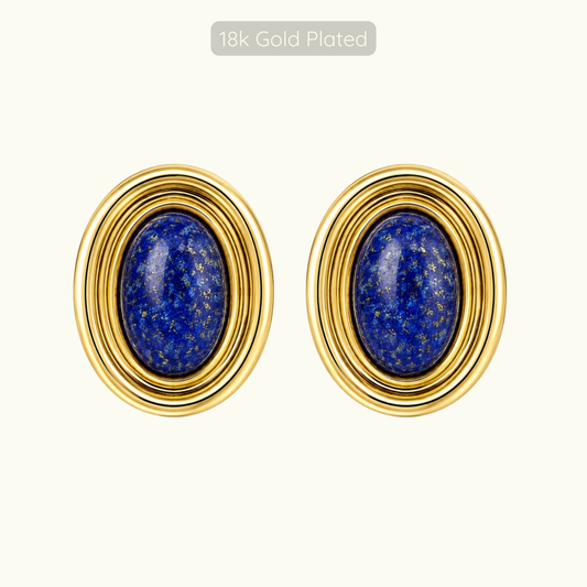 Phyllis Studs - 18k Gold Plated - Sodalite