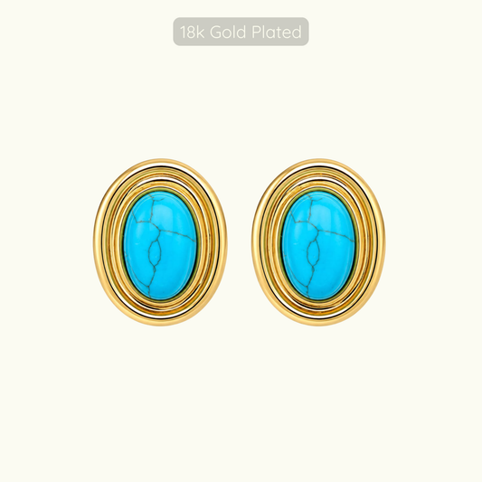 Phyllis Studs - 18k Gold Plated - Turquoise