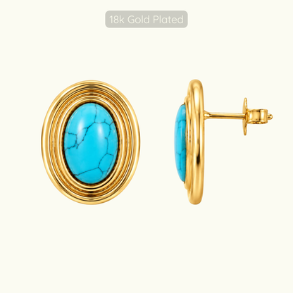 Phyllis Studs - 18k Gold Plated - Turquoise
