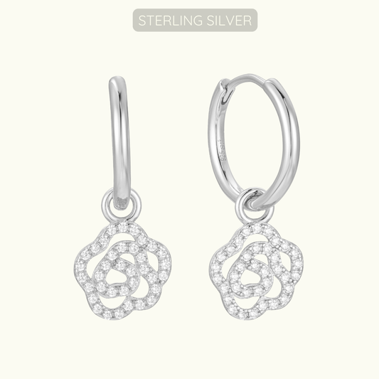 Rose Hoops - 925 Sterling Silver