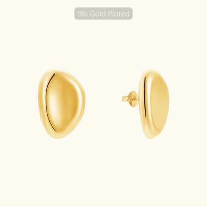 Pebble Studs - 18k Gold Plated