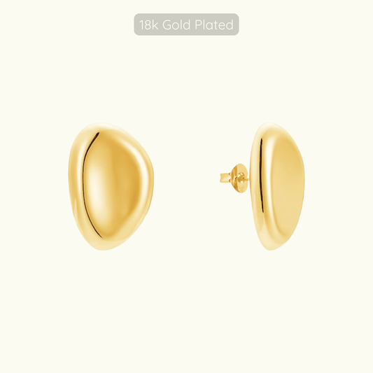 Pebble Studs - 18k Gold Plated
