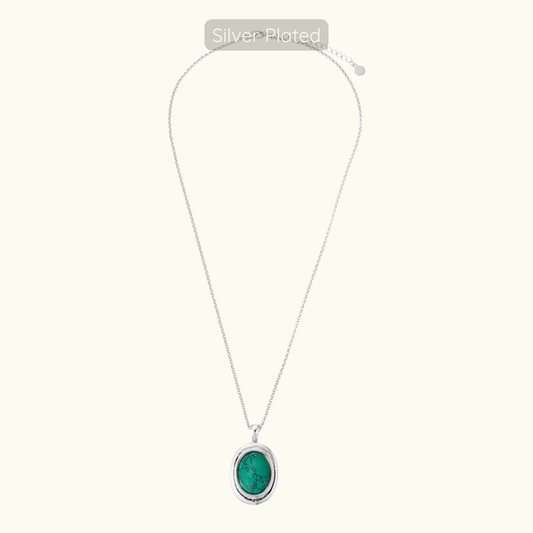 Stevie Necklace - Turquoise - Silver Plated