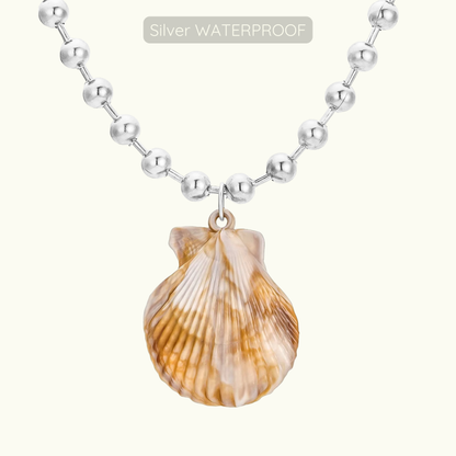 Siren - Scallop Shell Necklace - Silver - Waterproof