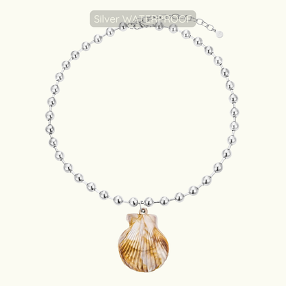 Siren - Scallop Shell Necklace - Silver - Waterproof